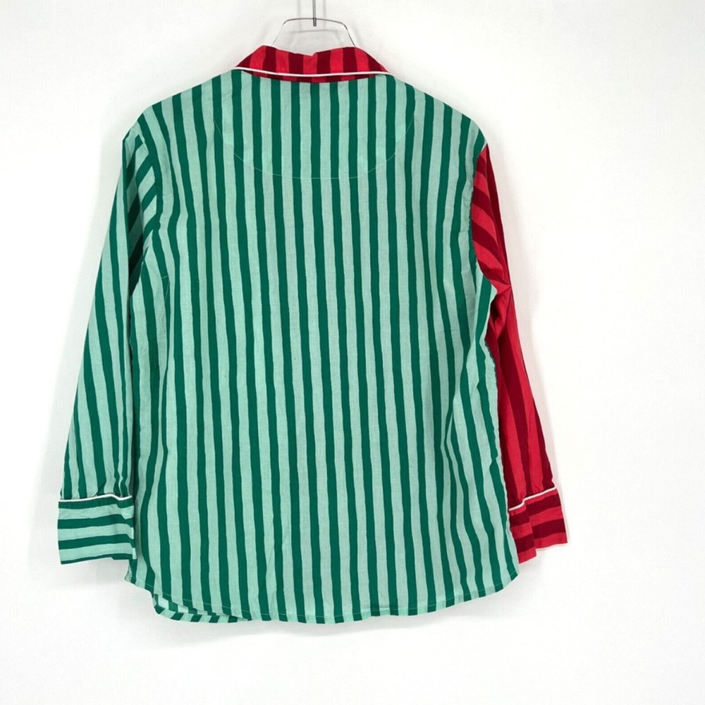 Print Fresh Pajama Set Womens S Christmas Stripe Long Sleeve Anthropologie - Picture 3 of 7